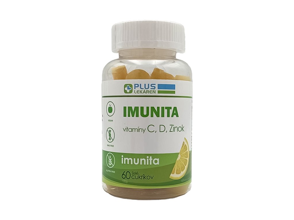 PLUS LEKÁREŇ Imunita - vitamíny C, D, Zinok želé 75 g | 60 ks